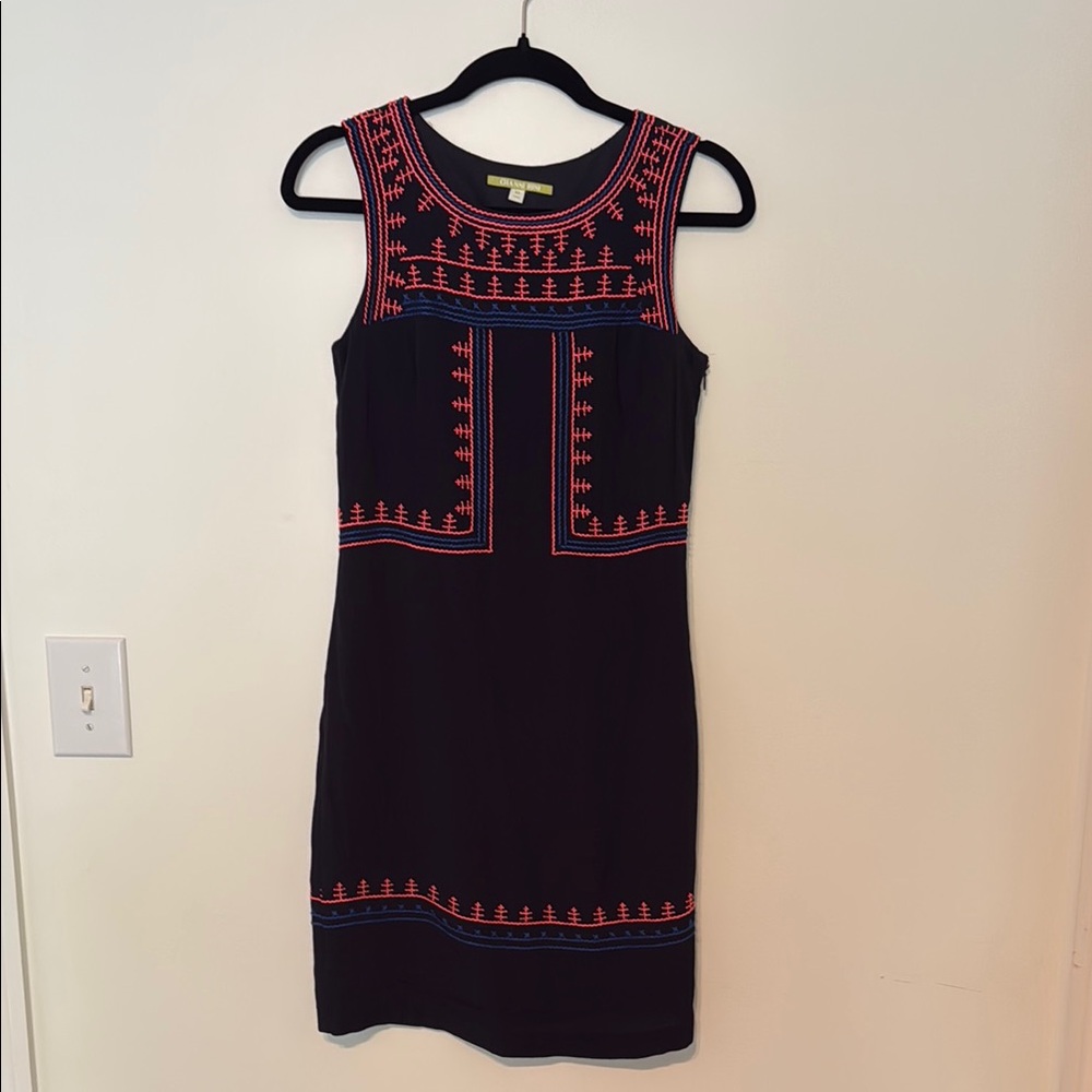 Gianni Bini Black, Orange, and Blue Embellished Mini‎ Dress